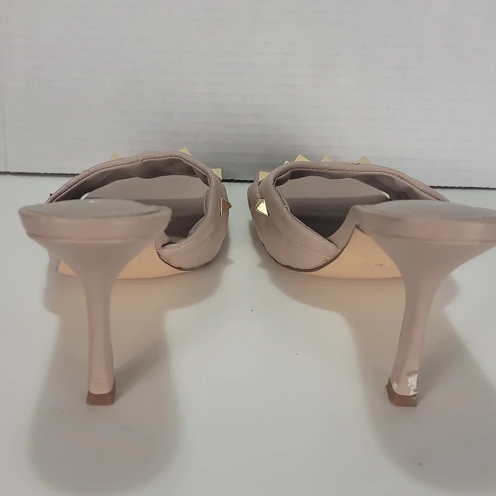 Marc Fisher Dacorin Quilted Studded Pink Heels